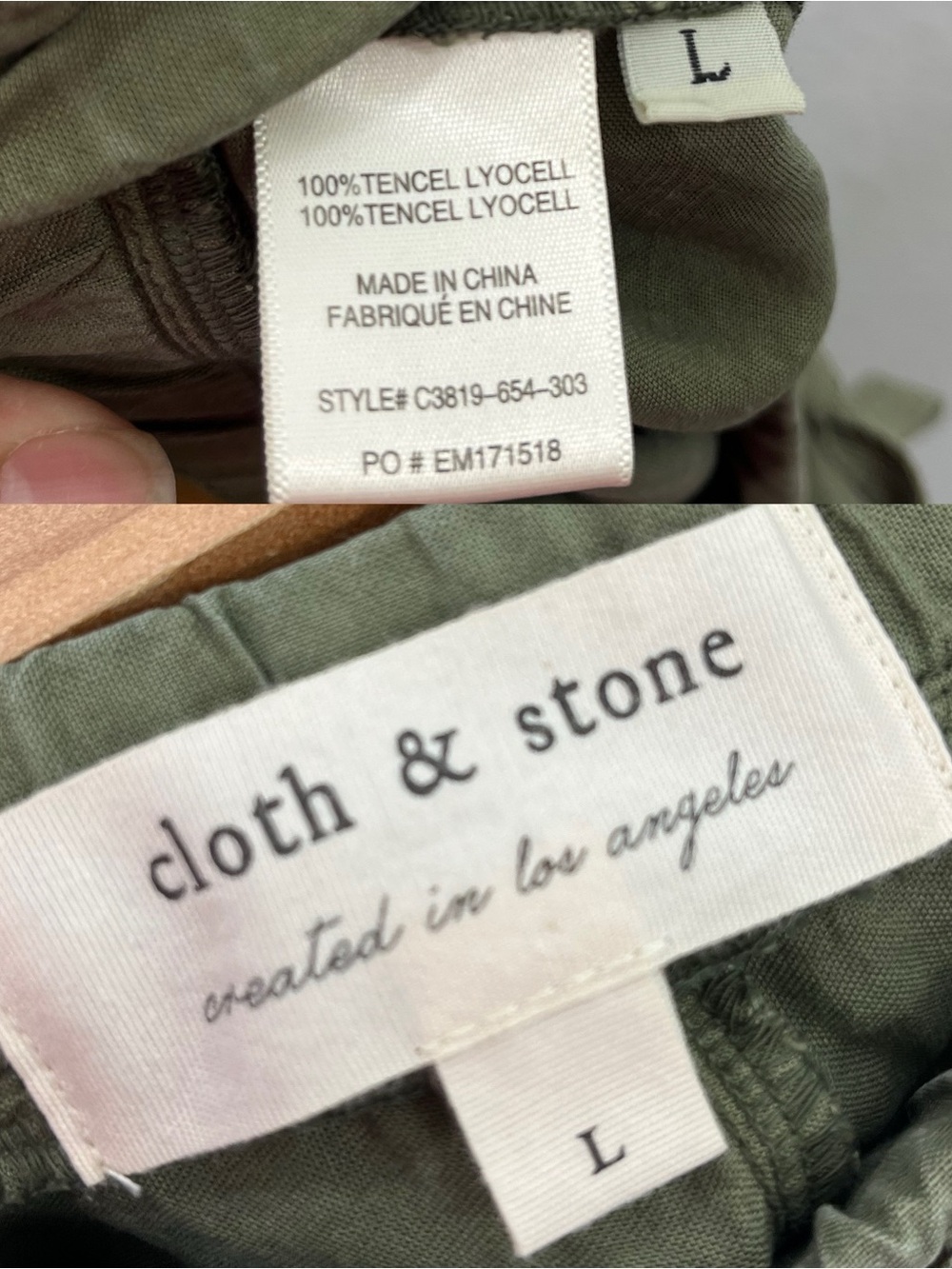 Cloth & Stone TENCEL Jogger Pant Olive size Large - Picture 10 of 10